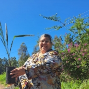 A assentada Isabel Monjeló Dalenogare, do grupo "Mulheres da Terra", de Viamão 