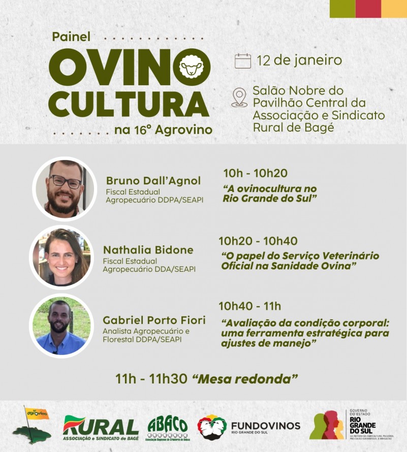 card chamando painel ovinocultura na Agrovino de Bagé