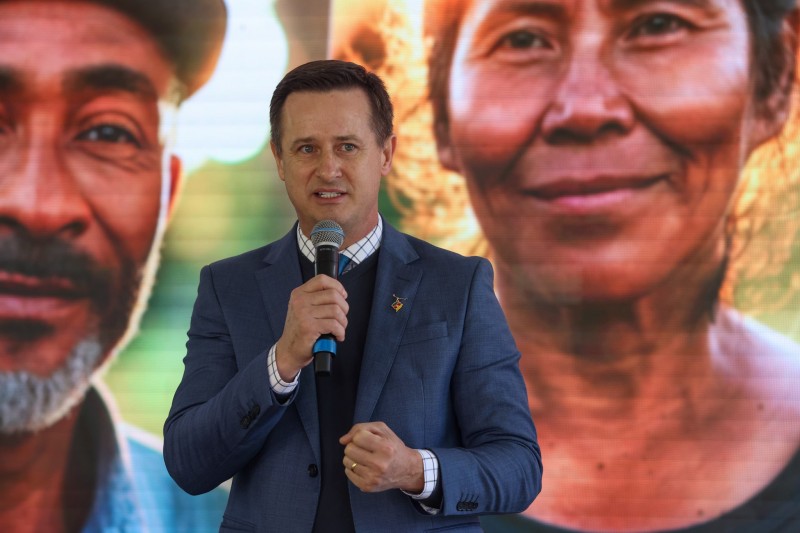 Secretário Clair Kuhn, da Agricultura e Pecuária, durante lançamento da Expointer